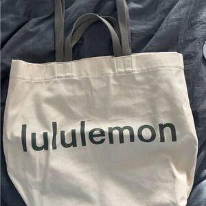 lululemon athletica White and green Tote Bag